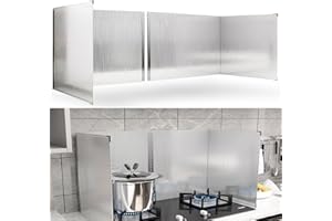 2 PCS Stove Grease Oil Splatter Guard | Range Backsplash Splatter Guard for Wall | 2 Sided Foldable Splash Shield Metal Panel