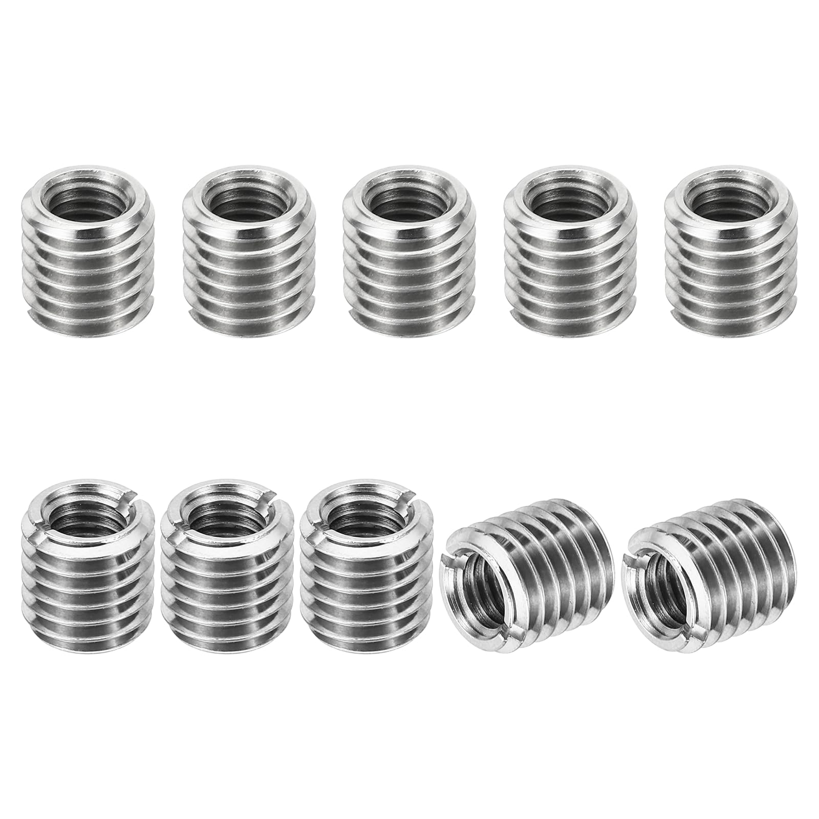 PATIKIL Thread Adapters Sleeve Reducing Nut, 10 Pc M12*1.75 Male to M8*1.25 Female Repairing Insert Nut Screw Reducer Conversion Stainless Steel Fastener 12mm โ image 1