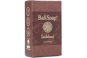 Bali Soap - Sandalwood Natural Soap - Bar Soap for Men & Women - Bath, Body and Face Soap - Vegan, Handmade, Exfoliating Soap - 3 Pack, 3.5 Oz each