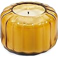 Paddywax Scented Candles Vintage Style Ripple Hand Blown Glass Collection Luxury Artisan Candle, 4.5-Ounce, Tan - Golden Ember