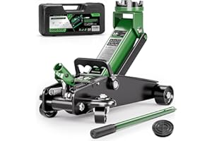 AUTOWN 2 Ton Low Profile Floor Jack - 4.9-11.8 Inch Lifting Range for Sedans & Sports Cars, Heavy Duty Hydraulic Car Jack, 4000 lbs Capacity with Non-Slip Pad & Carry Case