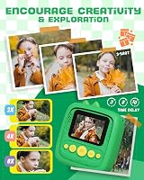 Lenudar Kids Camera Instant Print 1080P 12MP Green Toy Camera Gift 3-9 view 5
