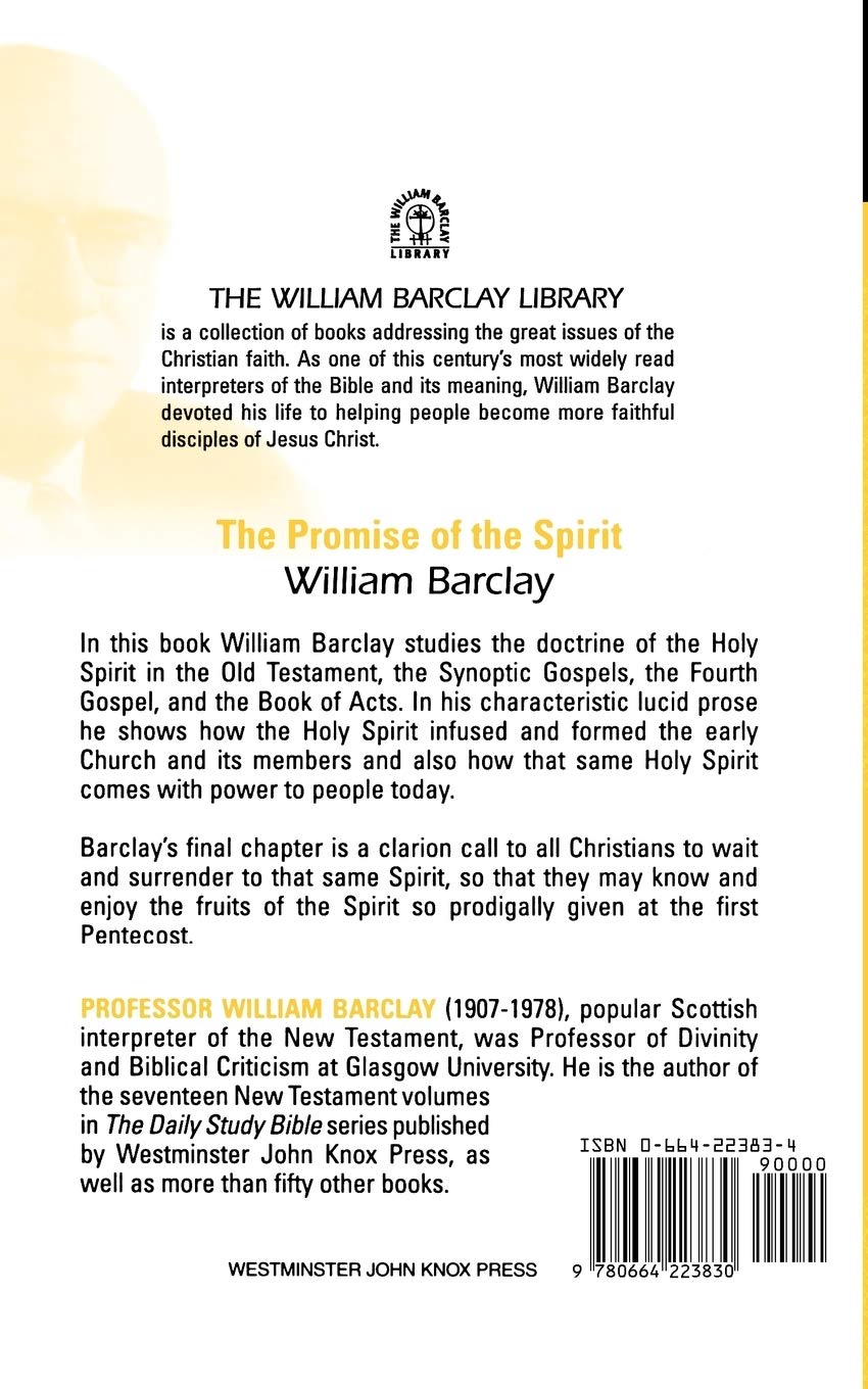 The Promise Of The Spirit Wbl The William Barclay Library Barclay William 9780664223830 Amazon Com Books