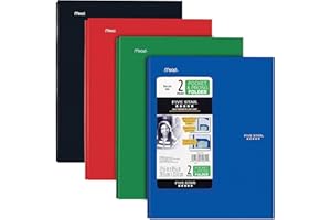 Five Star 2-Pocket Folder, 4 Pack, Plastic Folder with Stay-Put Tabs and Prong Fasteners, Holds 8-1/2" x 11" Paper, Black, Fi