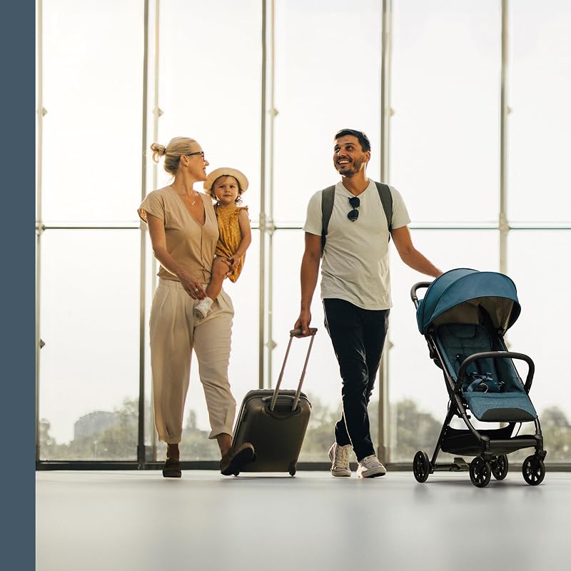Poussette légère Quid², jusqu'à 22 kg, Compacte et Légère, Idéale pour l'Avion, Manta Blue