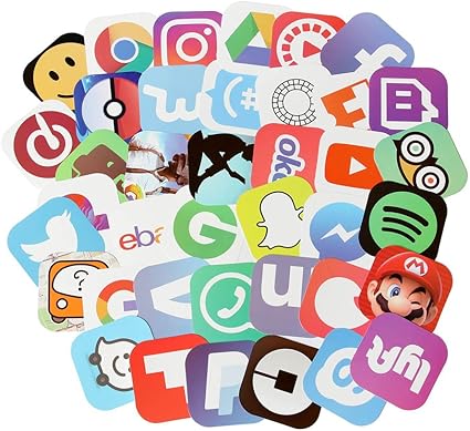 Amazon ラップトップ用アプリステッカー 50枚入り ソーシャルメディアステッカーパック 生活用 004 Baybuy ノートパソコンスキンシール 通販