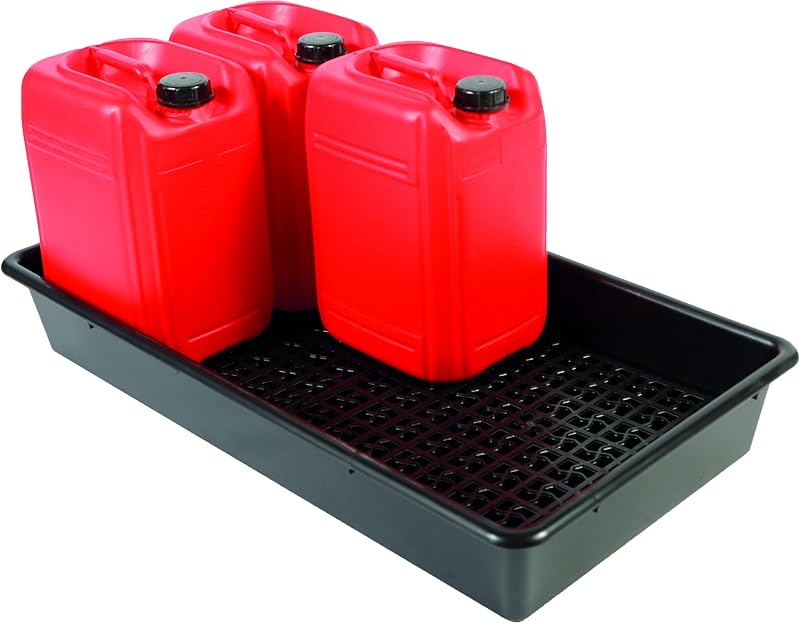 The Lean Centre 6 x 25L Bunded Drum Tray with Stand Removable Grid