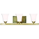 Livex Lighting 6493-01 Transitional Three Light Bath Vanity from Ridgedale Collection Finish, Antique Brass