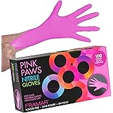 FRAMAR Pink Gloves Disposable Latex Free – Pink Nitrile Gloves Medium, Latex Free Glove Medium, Guantes De Nitrilo, For Hair Dye, Salon, Cleaning, Tattoo, Food Prep, Powder Free – 100 Pack