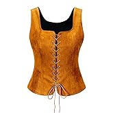 LAYSHOWCOS Women's Renaissance Vest Pirate Cosplay Costume Peasant Bodice