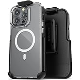 Encased Showcase Series for iPhone 12 Pro Max Belt Clip Case - MagSafe Compatible Clear Cover with Holster