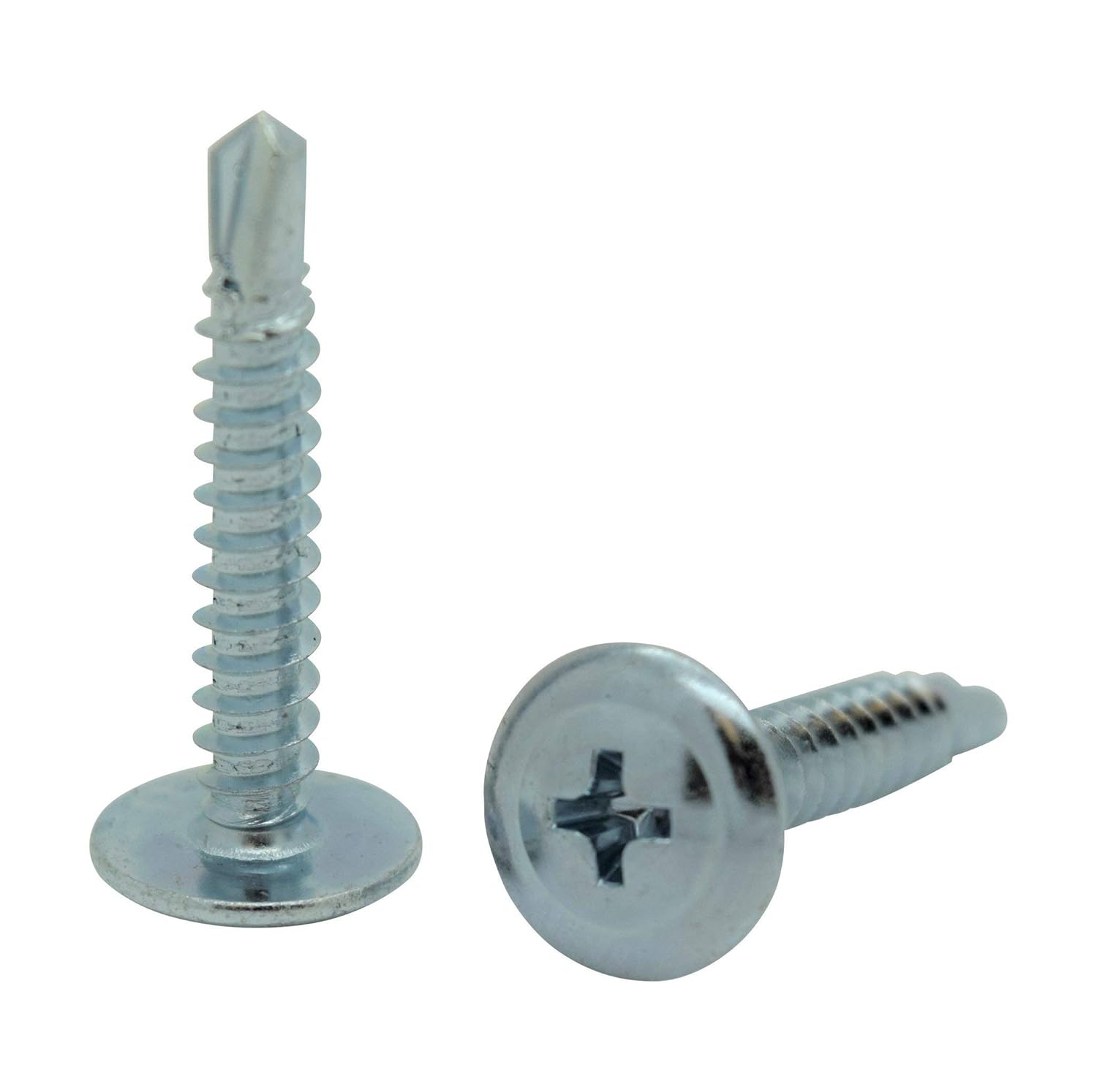 Snug Fastener 100 Qty #8 x 1 Zinc Wafer Modified Truss Head TEK Self Drilling Sheet Metal Screws (SNG74)