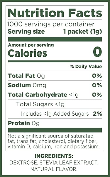 PURE VIA STEVIA SWEETENER PACKETS, SUGAR SUBSTITUTE, NATURAL SWEETENER, ZERO CALORIE NATURAL SWEETENER PACKETS, 1,000 COUNT