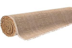 FOWONG Natural Burlap Fabric Roll, 62 Inch (W) X 16 Ft (L), Jute Fabric by The Yard for Rose Bush Covers for Winter, Plant Burlap Tree Wraps for Winter, Christmas Tree Decorations