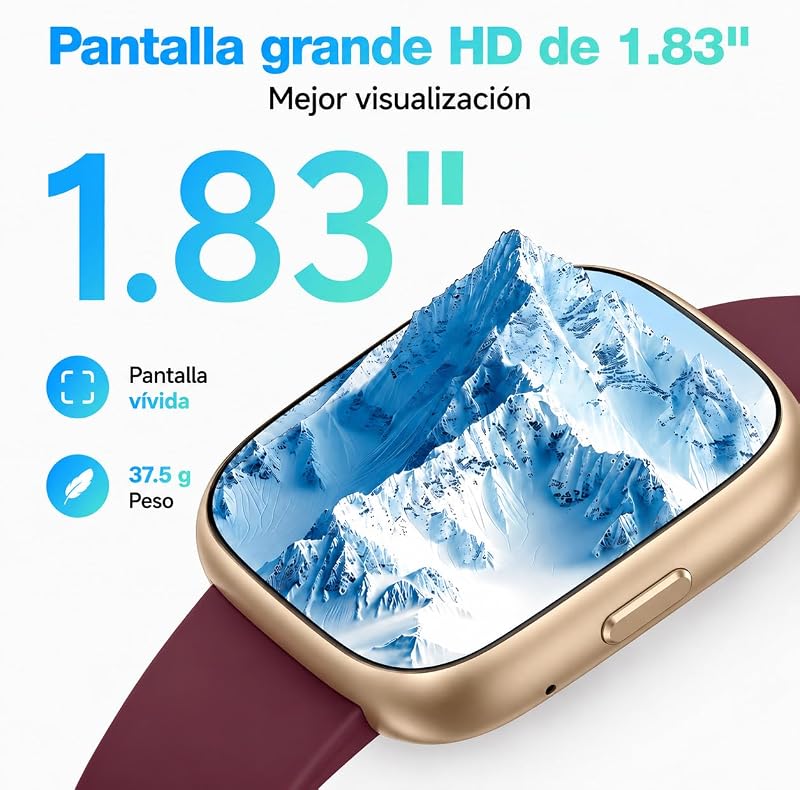 - Smartwatch uomo/donna, notifiche Whatsapp, schermo touch da 1,8" HD, chiamate Bluetooth, frequenza cardiaca, SpO2, sonno, oltre 100 modalità sportive, IP68, Android/iOS