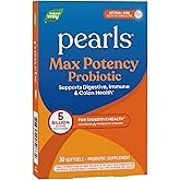 Nature's Way Pearls Max Potency Probiotic for Men and Women, Supports Digestive, Immune, Colon Health*, 5 Billion Live Cultures, No Refrigeration Required, 30 Softgels