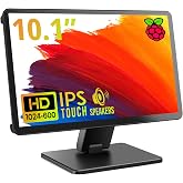 ROADOM 10.1" Touchscreen Monitor, 1024x600 IPS Raspberry Pi Screen, HDMI | 5-Point Touch, Dual Speakers, Plug &amp; Play, Pi 5/4/3/Zero, Home Assistant, Gaming, PC Sub-Monitor, 3 Display Modes, with Case