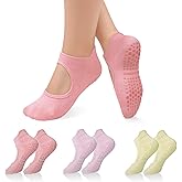 Bosaen 3 Pairs Grip Socks Pilates, Yoga Socks for Women Non-Slip, Ideal for Pilates, Barre, Ballet, Dance, Barefoot Workout