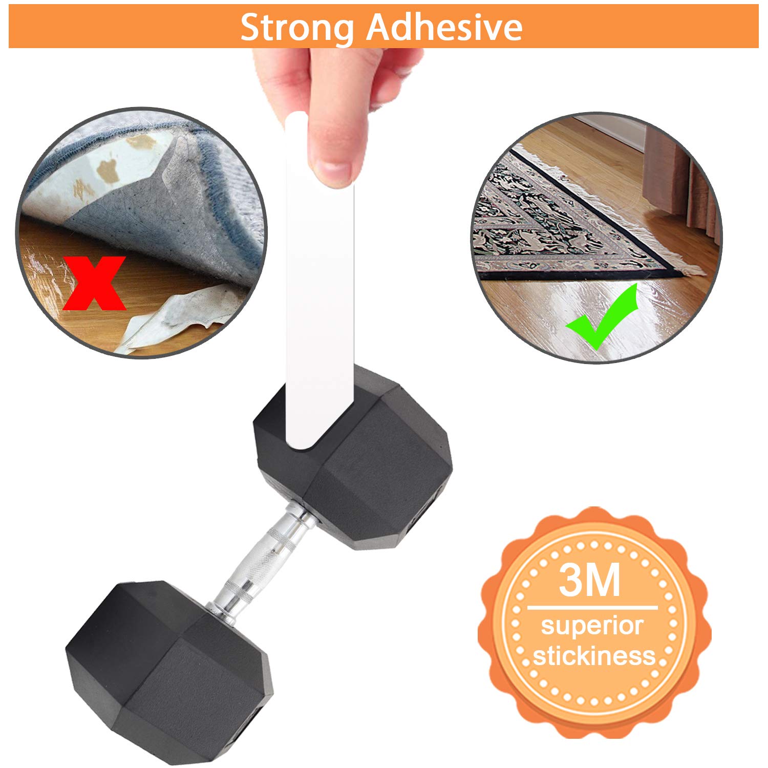 SANROCK Anti Curling Rug Grippers 1/8\