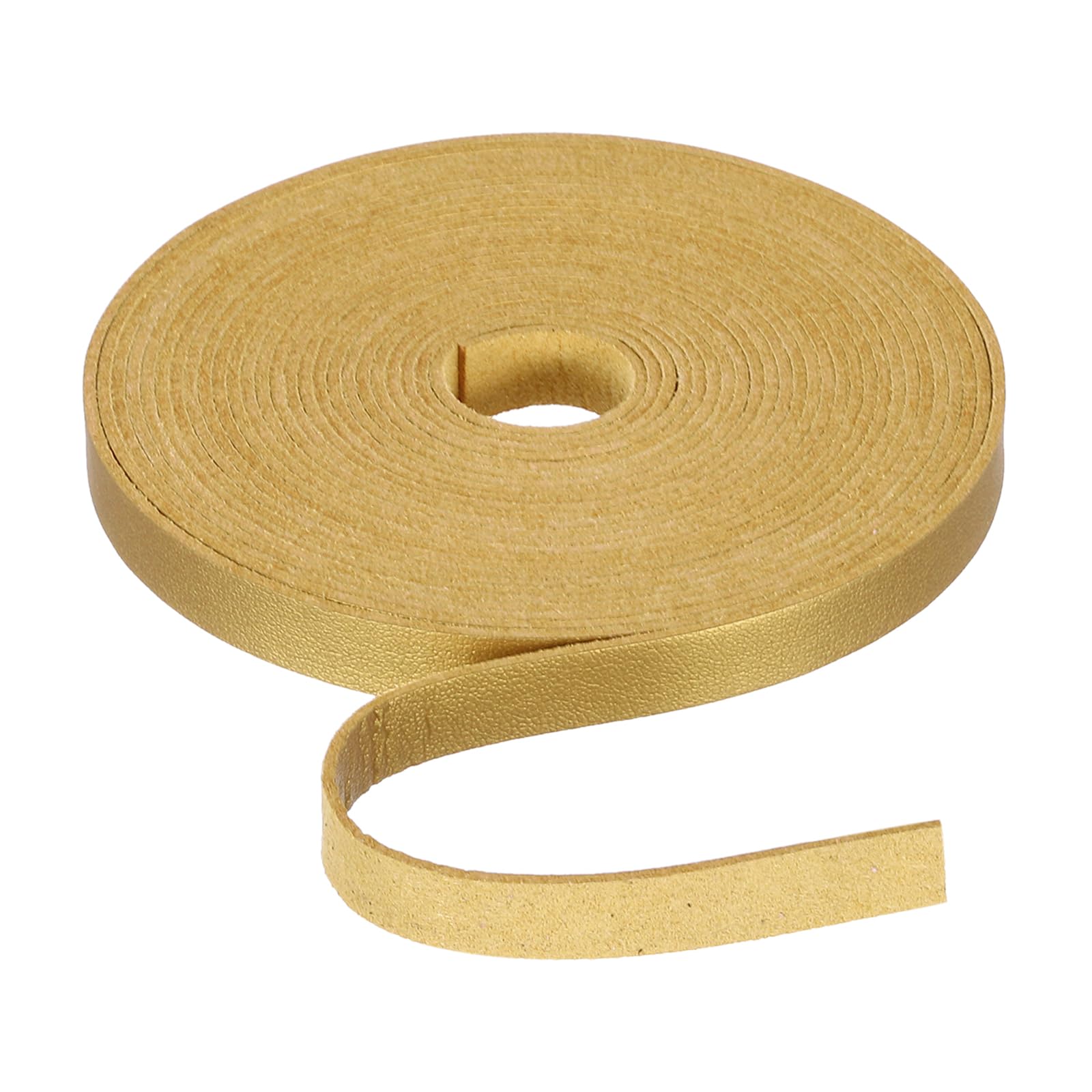 Rebower Flat Leather Cord,197 Inch 10mm Leather String PU Faux Leather Strips Strap,[for Jewelry Making DIY Craft Projects Belts Keychains Accessories]-5m/Golden