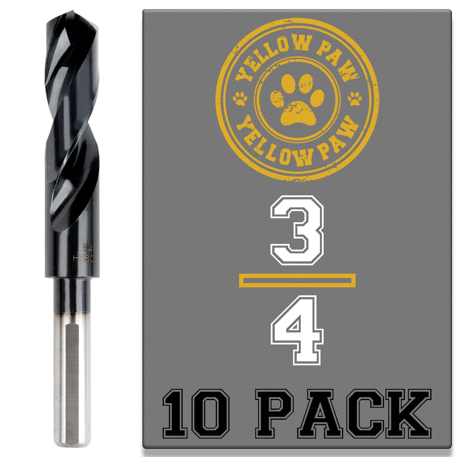 Photo 1 of 3/4 Inch Drill Bit (10 Pack) Industrial Grade M35 Cobalt Titanium Aluminum Nitrite - 3/4" Diameter & Total Length of 6" with Working Length of 3" Easily Drill Into Metal, Steel, & Aluminum