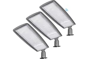 YANYCN 3 Pack 300W LED Parking Lot Light,Dusk to Dawn Outdoor Shoebox Pole Lighting Wall Mount Exterior Flood Light,5000K Daylight IP65 Waterproof Commercial Outside Light for Street Security Area