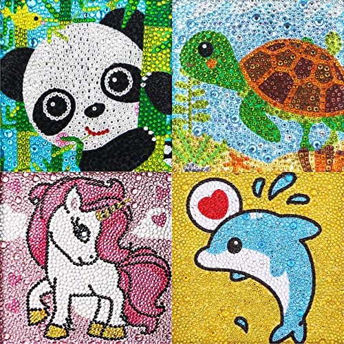 Yisong 4 Packs 5D Diamond Painting Kit for Kids Diamond Painting Full Drill Painting by Number Kits Kids Diamond Arts and Crafts for Home Wall Decor (Turtle Panda Unicorn Dolphin) Yisong 4 Packs 5D Diamond Painting Kit for Kids Diamond Painting Full Drill Painting by Number Kits Kids Diamond Arts and Crafts for Home Wall Decor (Turtle Panda Unicorn Dolphin)