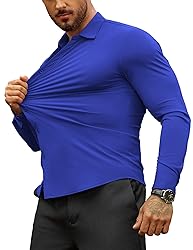 COOFANDY Men's Muscle Fit Dress Shirts Wrinkle-Free