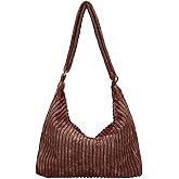 Ulisty Women Corduroy Hobo Bag Adjustable Strap Shoulder Bag Crossbody Bag Casual Purse Tote Bag Handbag