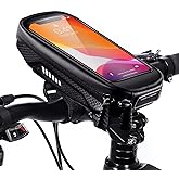HUANLANG Bike Phone Mount Bag - Waterproof Front Frame Top Tube Handlebar Bag With Touch Screen Holder - Shockproof Bicycle P