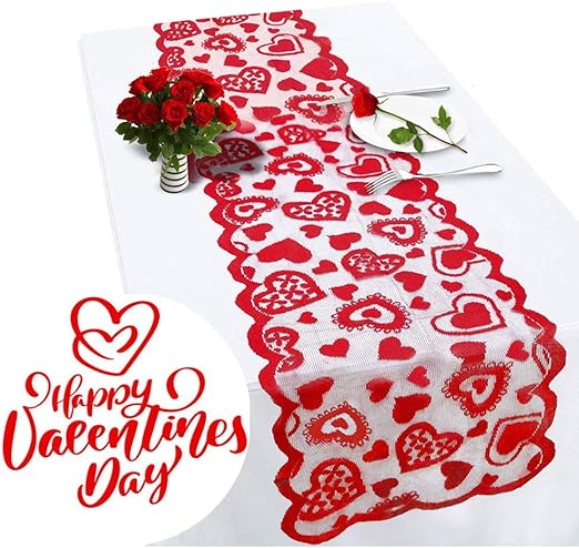 Amazon Com Borogo Valentine S Day Table Runners Heart Printed