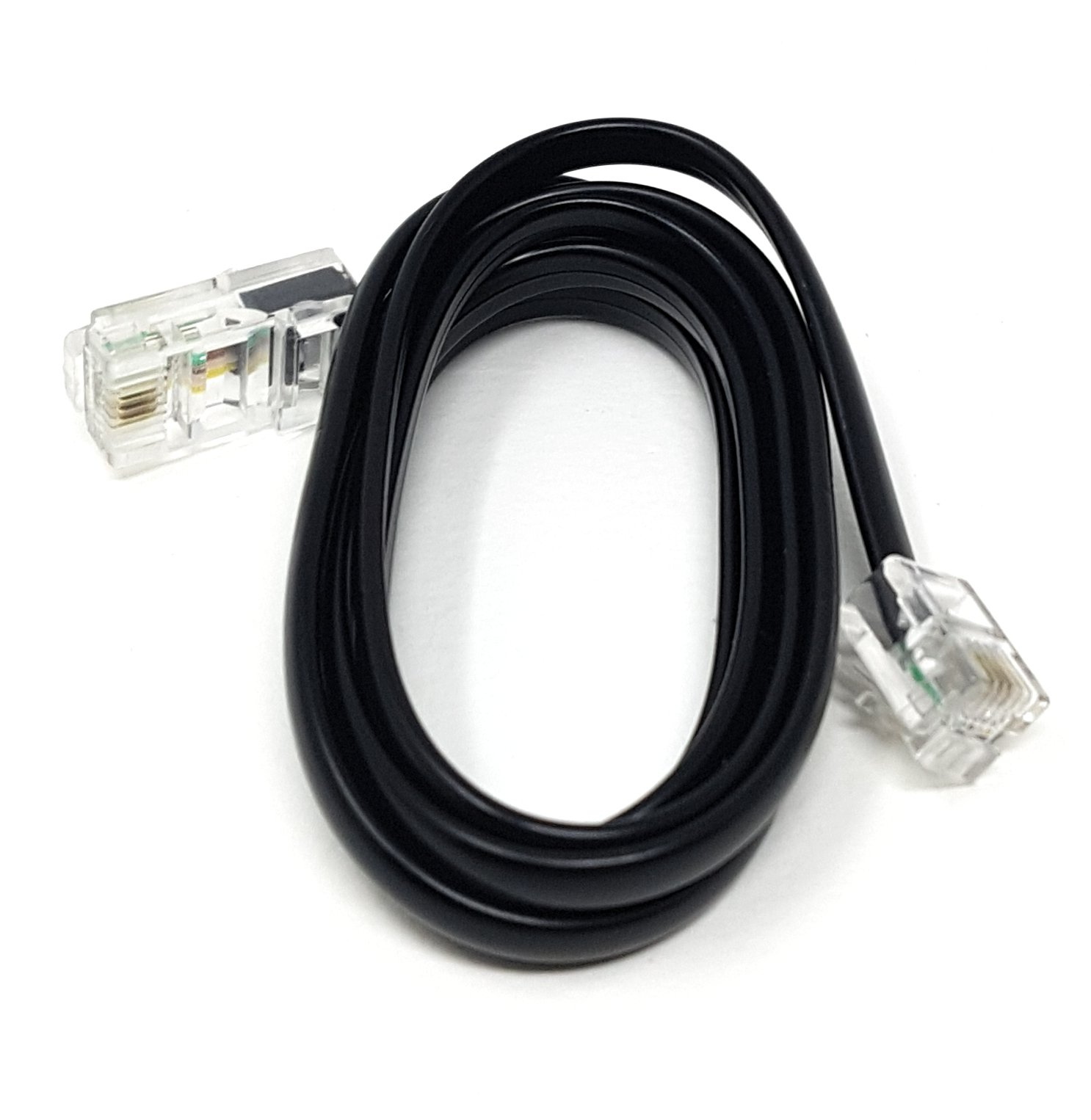 Maincore 1m long Black RJ11 to RJ45 / 4 wire/ADSL Modem, Broadband Data Flat Cable Lead (Available in 1m, 2m, 3m, 5m, 10m) (1m)