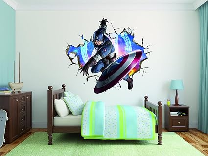 Amazon Com Decalca Captain America Super Hero 3d Effect