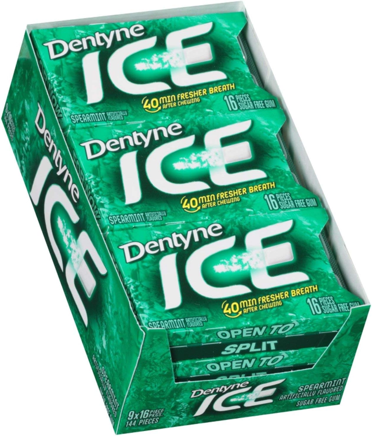 Dentyne Ice Spearmint Sugar Free Gum - 11 Packs of 16 Pieces!