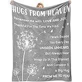 Sympathy Gifts for Loss of Loved One,Hug Blanket from Heaven,Condolences Gift for Loss,Sympathy Blanket for Grieving,in Memory of Mom Dad Grandma Husband - Grey 60'' x 50''