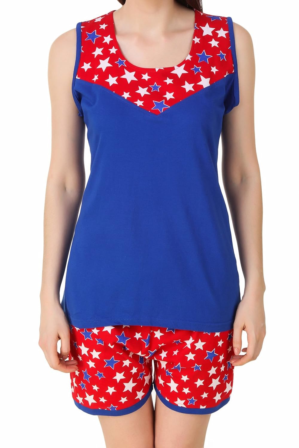 fasense women cotton nightwerar nightsuit, top & shots set dp192