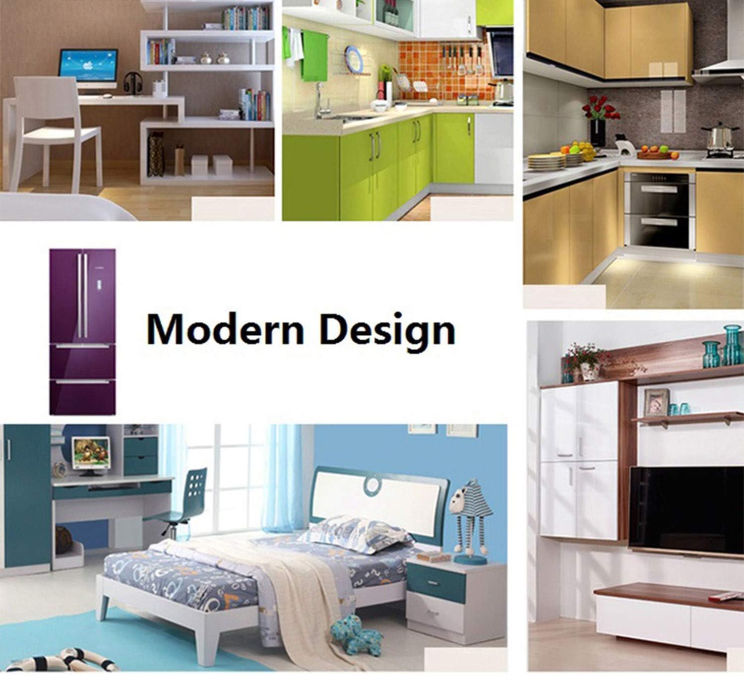 Glossy Pvc Vinyl Contact Paper For Kitchen Cabinets Door Cover Stickers Home Decor Removable Self Adhesive Wallpaper Yellow 5mx61cm Amazon Com