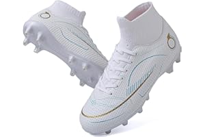 GRESKY Kids Soccer Cleats Boys High Top Football Cleats Girls Soccer Shoes