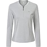 MoFiz Women's Golf Polo Shirt UPF 50+ Sun Protection 1/4 Zip Long Sleeve Pullover Tops Quick Dry Athletic Sport T-Shirt