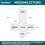 Granbest Waterproof 1 Seater Sofa Cover Non-Slip Grey Flexible Fits view 7