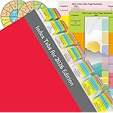 Index Tabs for 2026 NEC Code Book (Book not Included), 134 Printed NEC Tabs with 16 Blank Tabs, Color-Coded and Laminated, with Wire Chart & 2 Ohm's Law Stickers