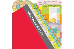 2026 NEC Code Book Tabs (Book not Included), 134 Printed NEC Tabs with 16 Blank Tabs, Color-Coded and Laminated, with Wire Ch