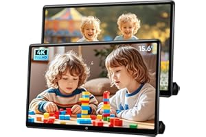 AINAVI 15.6 inch Portable Android Car Headrest TV,Support Phone WiFi Bluetooth SD USB HDMI Connection Car Video Player (4G Ram+64G Rom-2PCS)