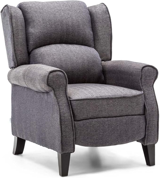 More4Homes EATON WING BACK FIRESIDE HERRINGBONE FABRIC RECLINER
