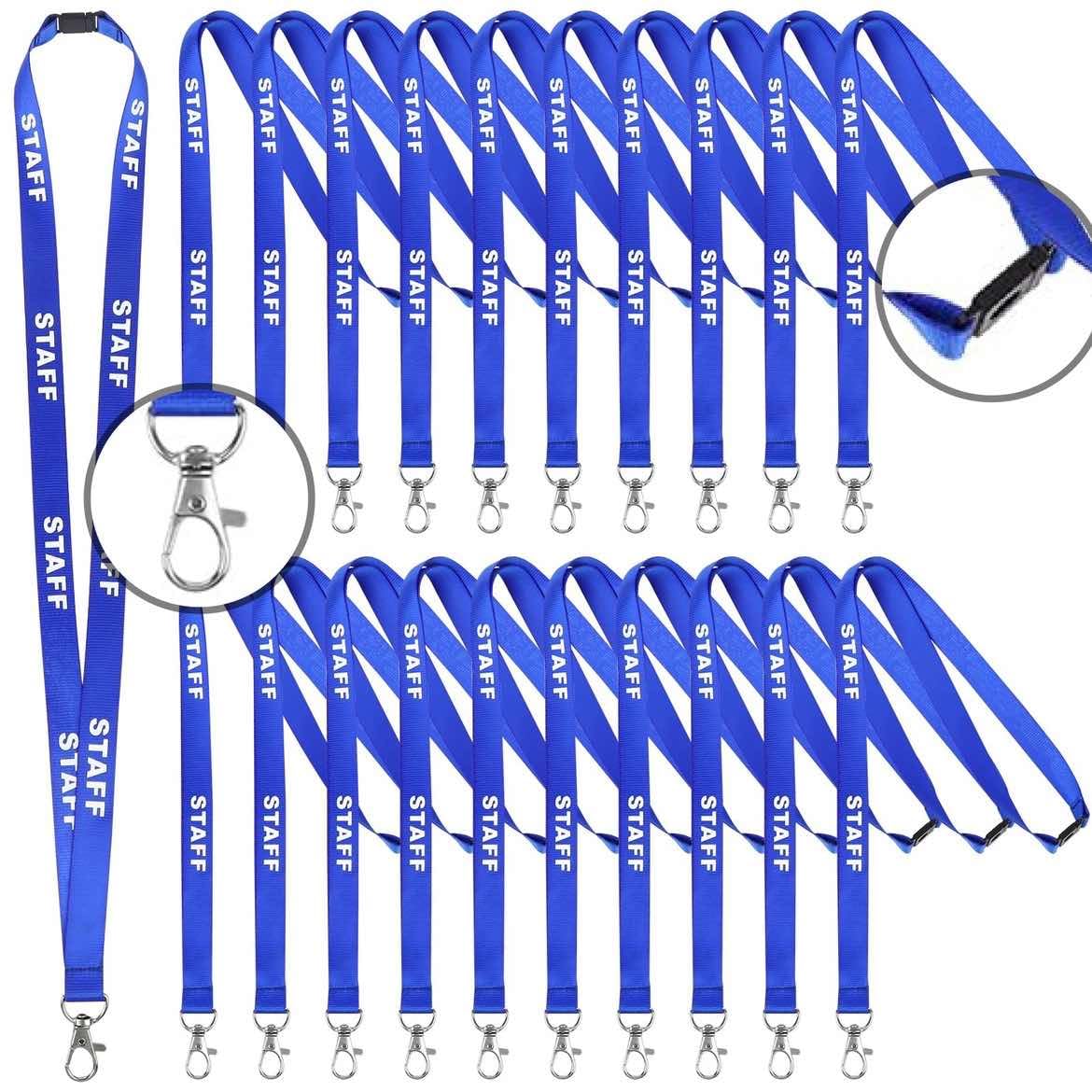 Beautywen 20 Pcs Staff Badge Lanyard Keychain Lanyards Wrist Neck Lanyards Keychain Badge Holder Phone String Holder Lanyard Seasonal Holiday Lanyards Keychain Strap for ID Badges Name Tag Staff