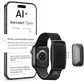 Memoket Gem Wearable AI Voice Recorder, Transcribes, Fits Apple Watch Bands | AI Note Taker, Remembers Across Meetings &amp; Conversations, 153+ Languages, Works with ChatGPT &amp; Claude, Summary &amp; Action Items