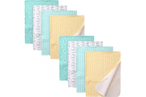 Waoot Kdet Cotton Flannel Receiving Blankets Baby 8 Pcs, Baby Swaddle Blankets, Infant Flannel Blanket 30 X 30 Inch for Boy Girl (Style7)