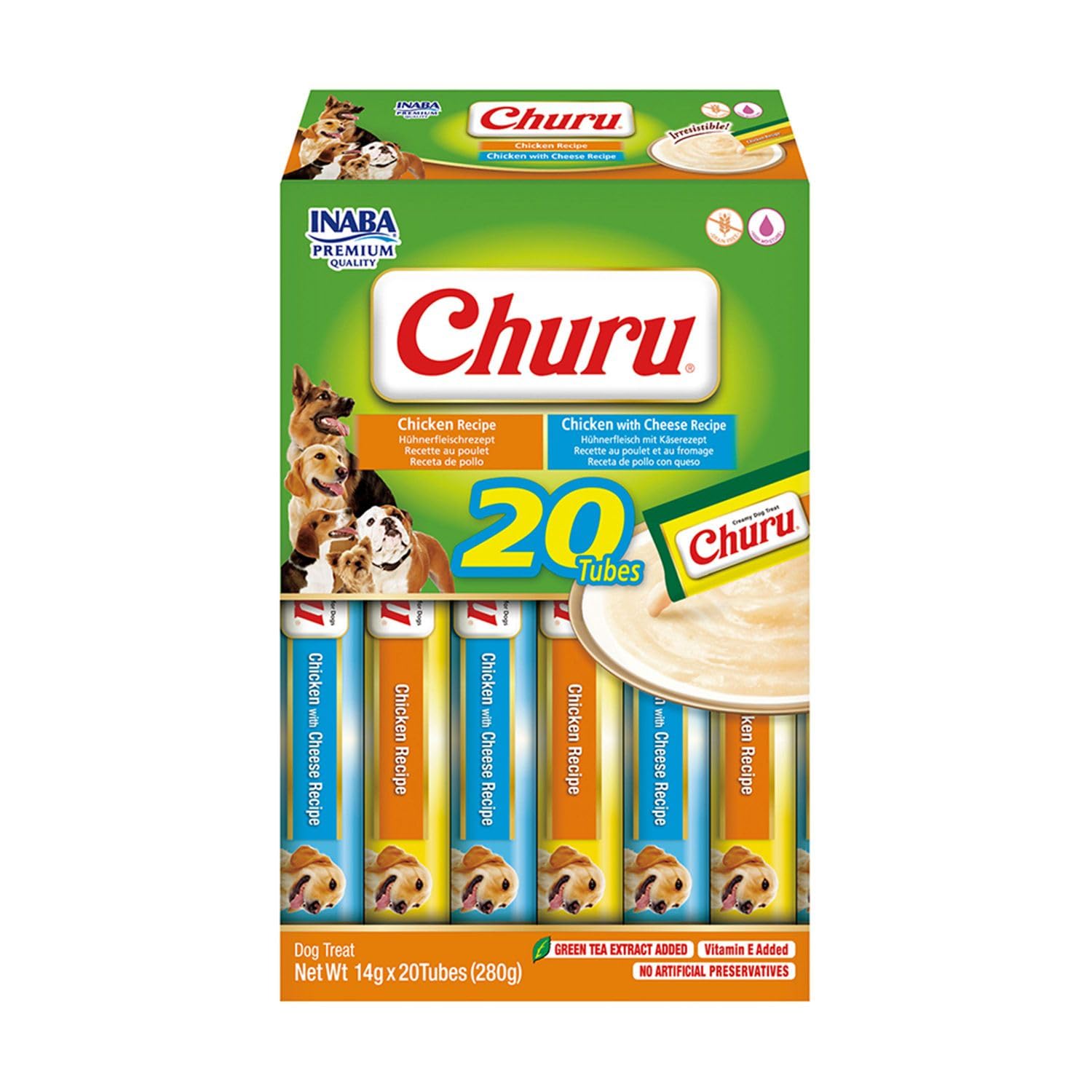 Churu Sticks by INABA Dog Treats - Chicken Variety Box - 1 Pack (20 x 14g) / Soft & Creamy Dog Treat, Delicious & Healthy Snack, Pill Assist, Training Treat, Natural, Grain Free