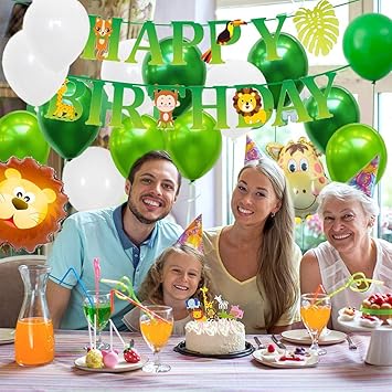 Napravi Rs Decorations Decorations Et Accessoires De Fetes Bonnoeuvre Ballons Decorations Anniversaire Jungle Theme Joyeux Anniversaire Banniere Avec Animaux Ballon Herisson Et Renard Latex Ballons Pour Garcon Bebe Douche
