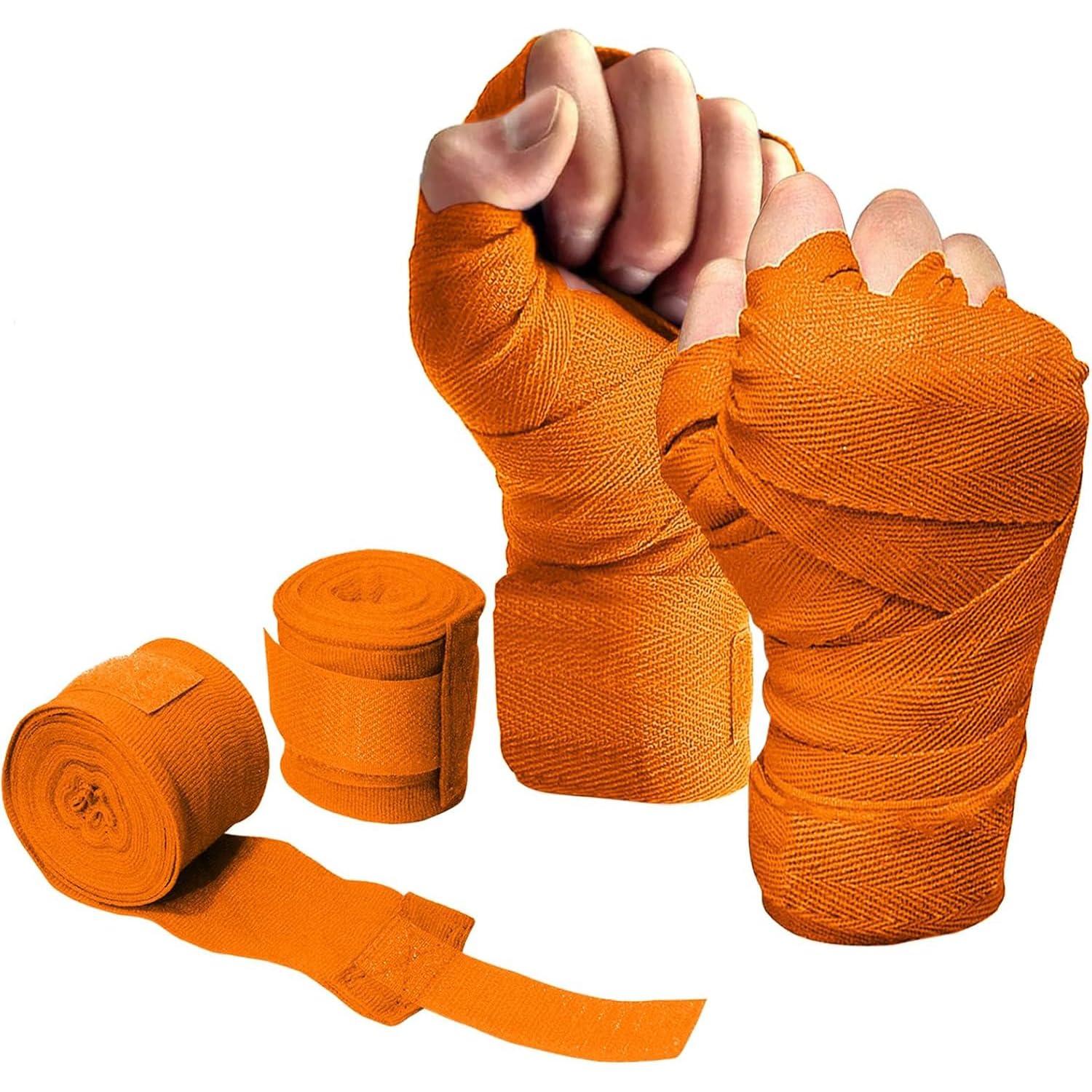 YNR MMA Boxing Hand Wraps - Inner Gloves, Short Boxing Bandages for Men, Women & Kids, Wrist Support Straps, Kickboxing Gym Wraps, Boxing & Glove Wraps | (Orange) โ image 1